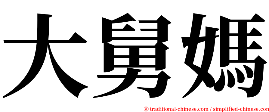 大舅媽 serif font