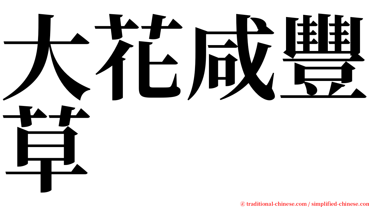 大花咸豐草 serif font