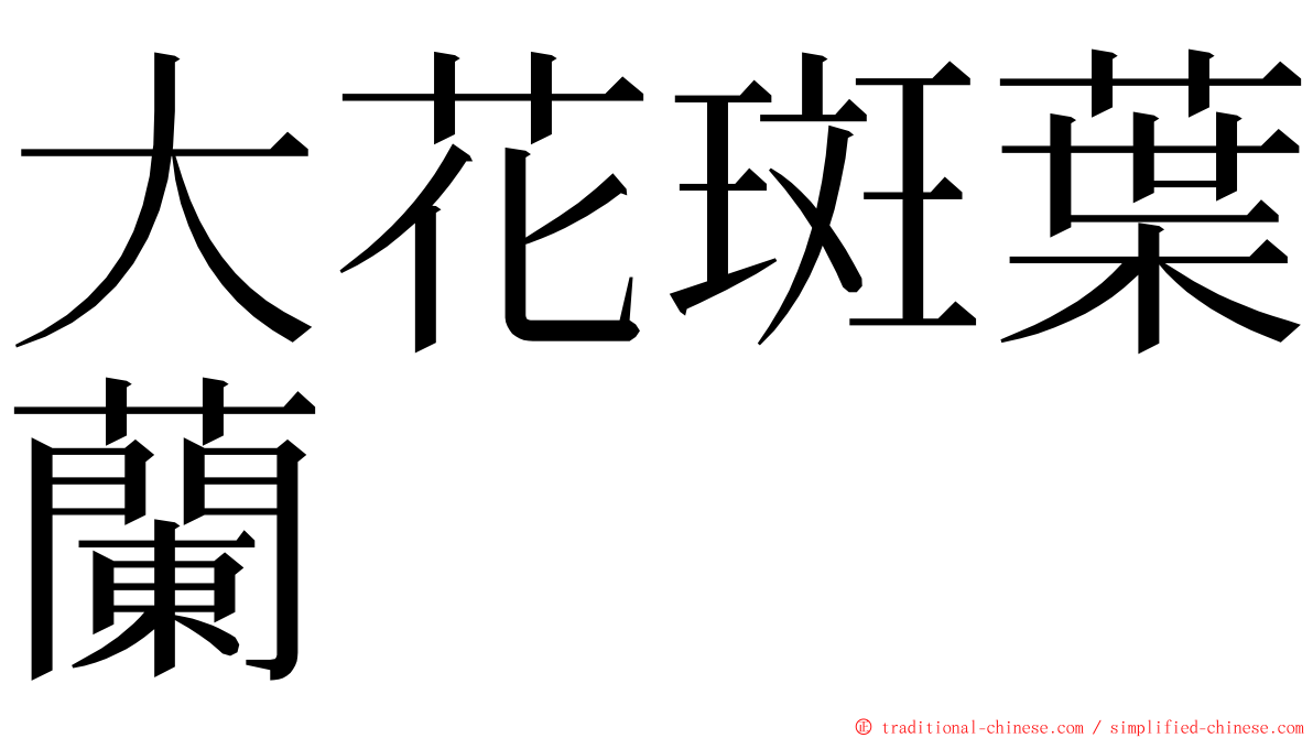 大花斑葉蘭 ming font