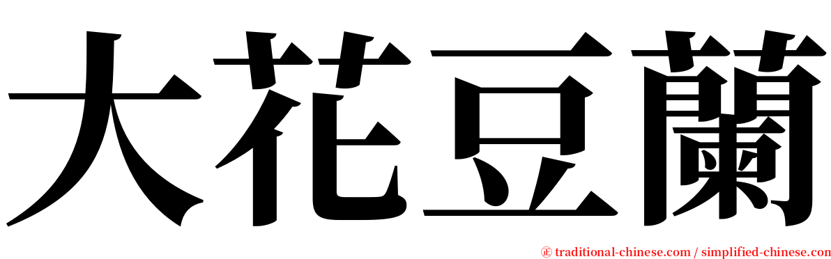 大花豆蘭 serif font