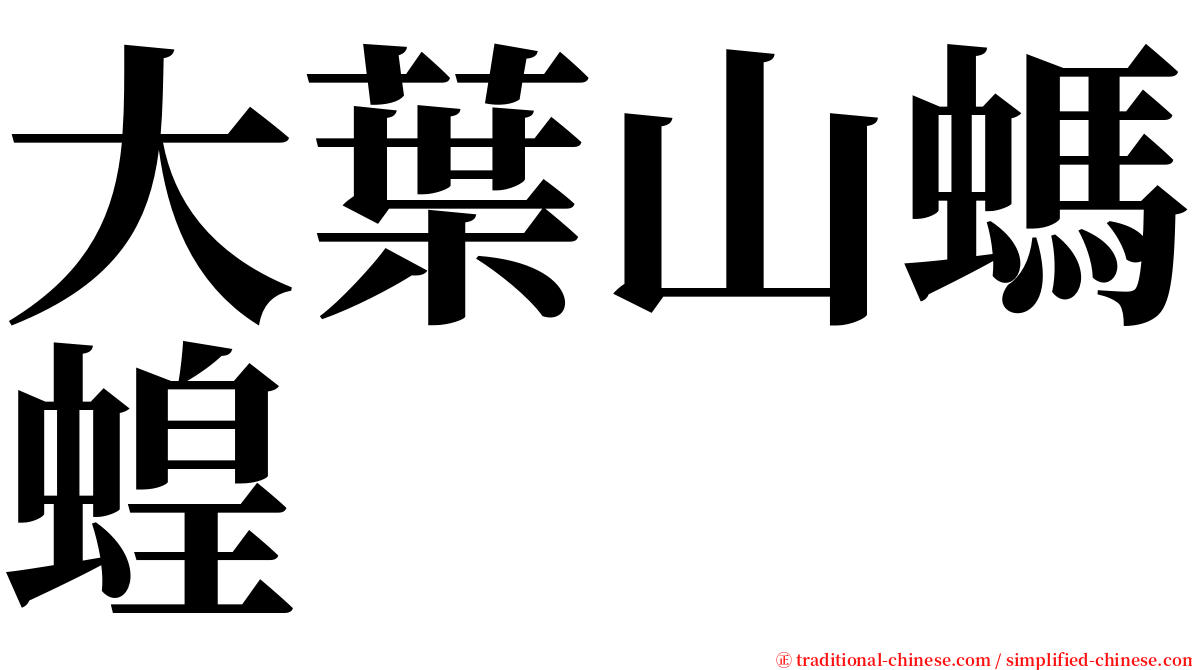 大葉山螞蝗 serif font