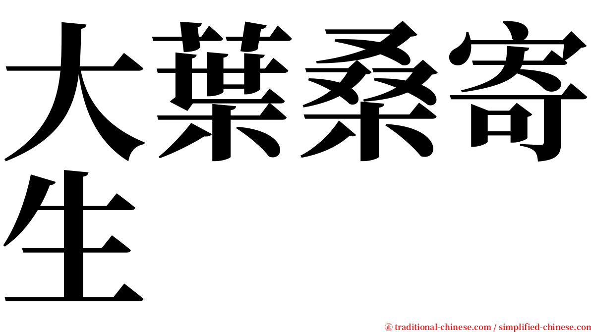 大葉桑寄生 serif font