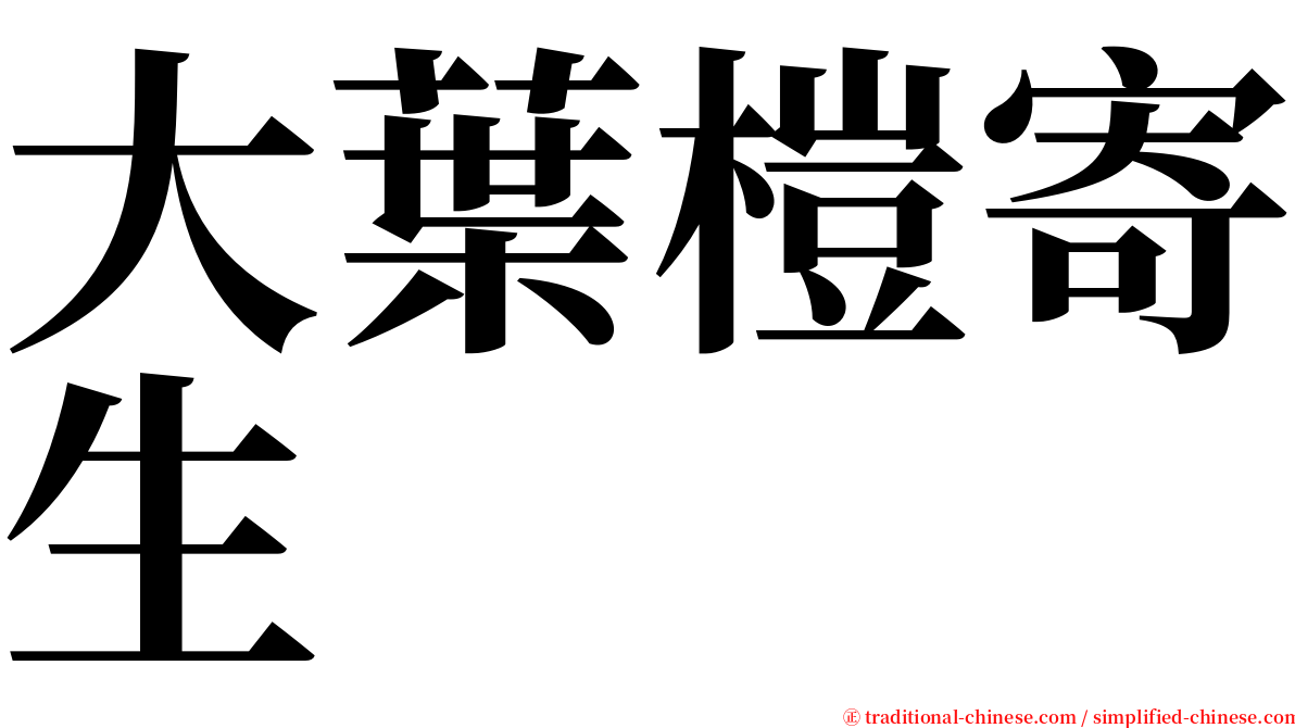 大葉榿寄生 serif font