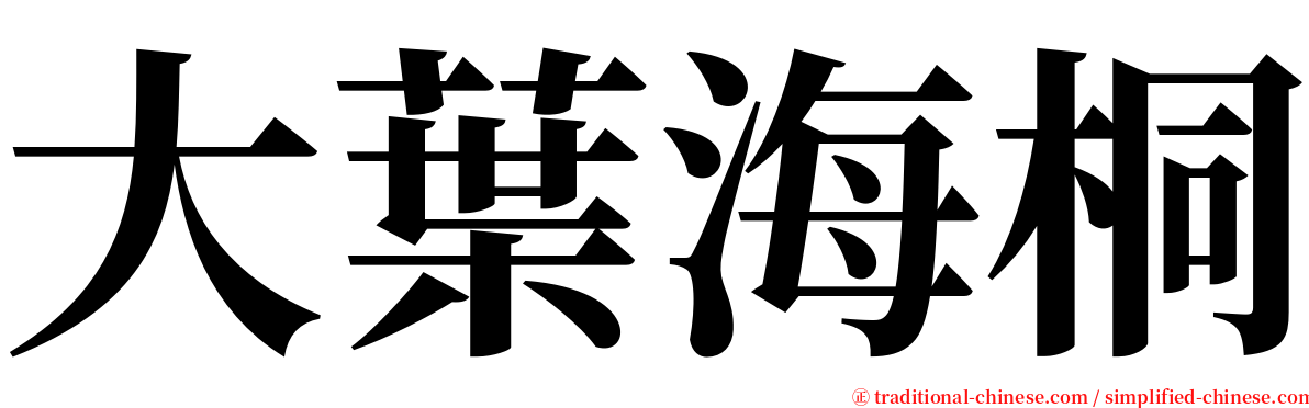 大葉海桐 serif font