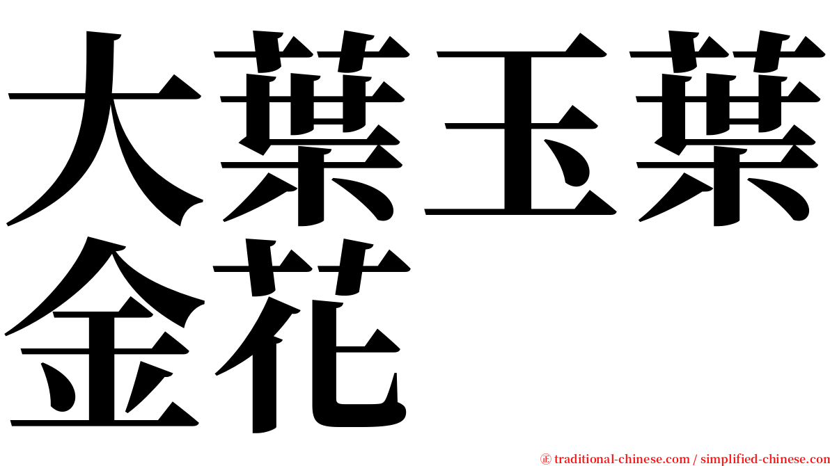 大葉玉葉金花 serif font