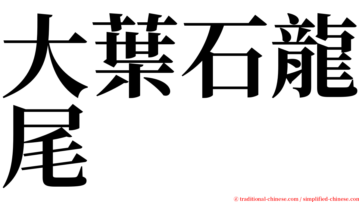 大葉石龍尾 serif font