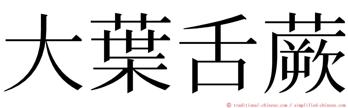 大葉舌蕨 ming font