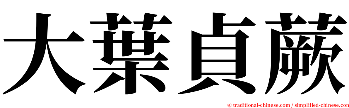 大葉貞蕨 serif font