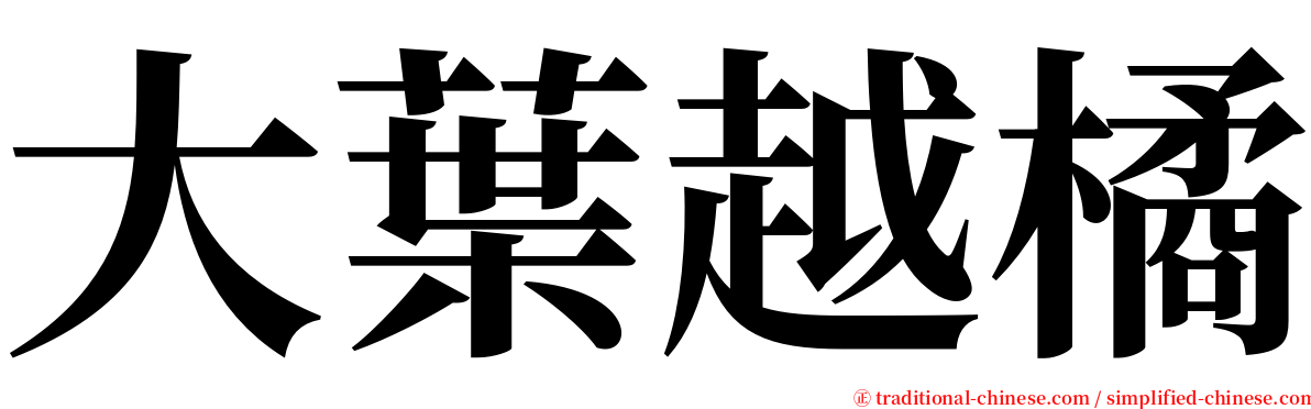 大葉越橘 serif font