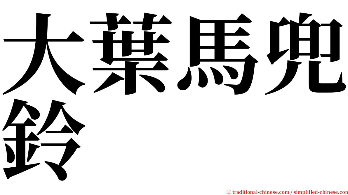 大葉馬兜鈴 serif font