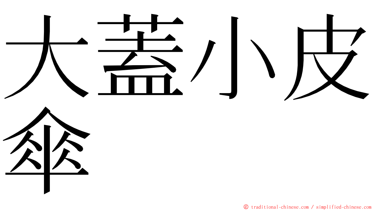 大蓋小皮傘 ming font