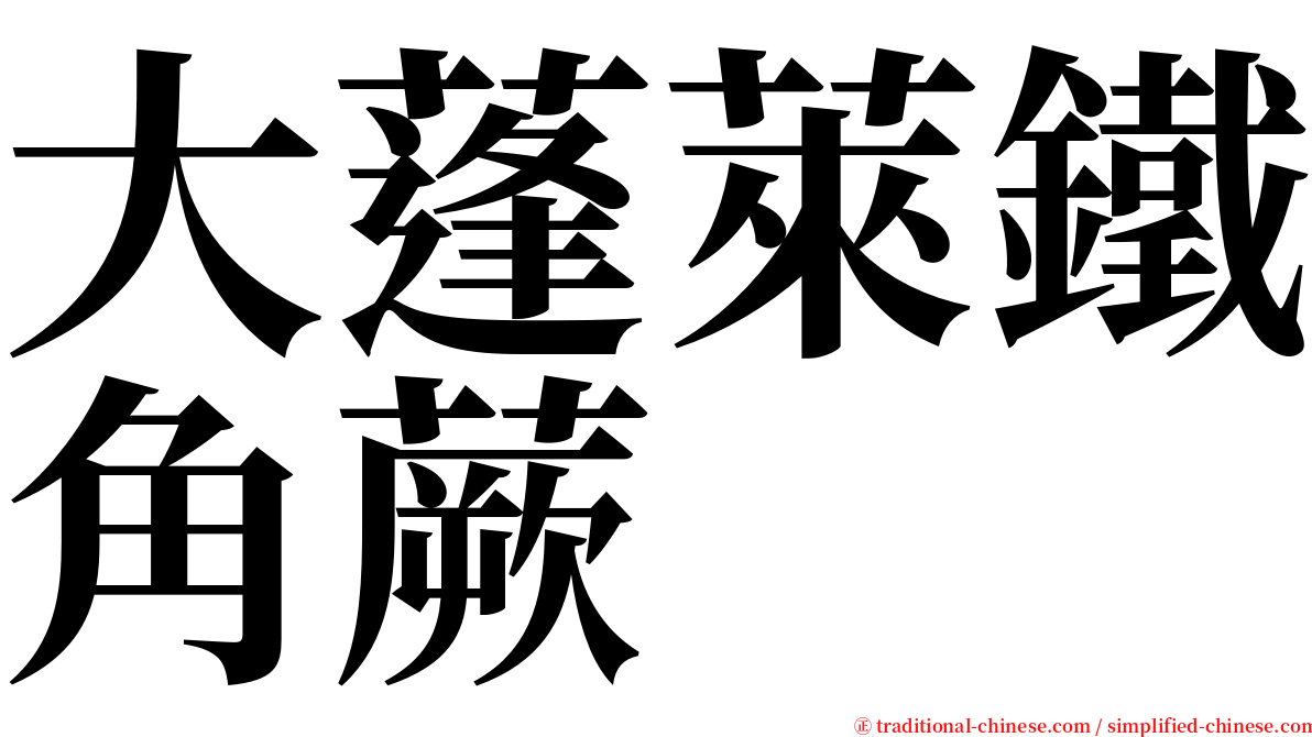 大蓬萊鐵角蕨 serif font