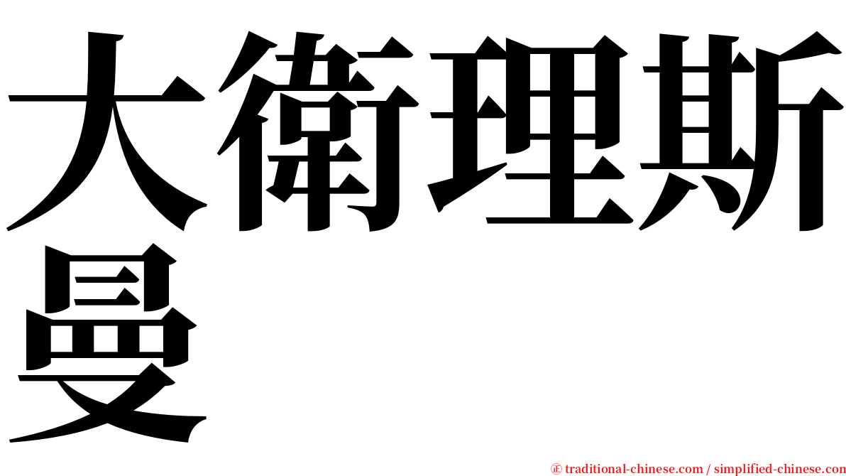 大衛理斯曼 serif font