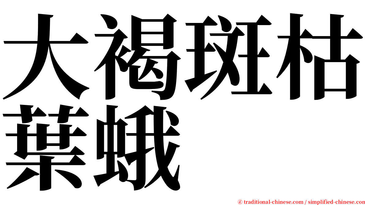 大褐斑枯葉蛾 serif font