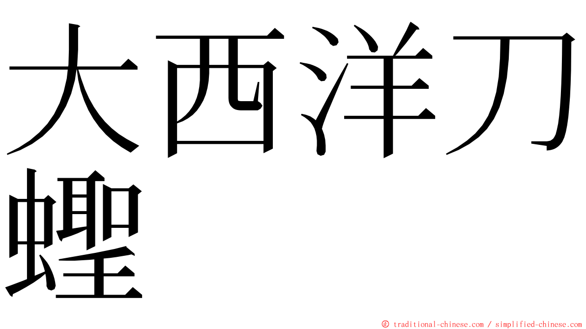 大西洋刀蟶 ming font