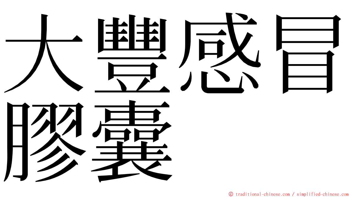 大豐感冒膠囊 ming font