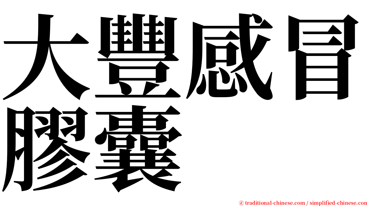 大豐感冒膠囊 serif font