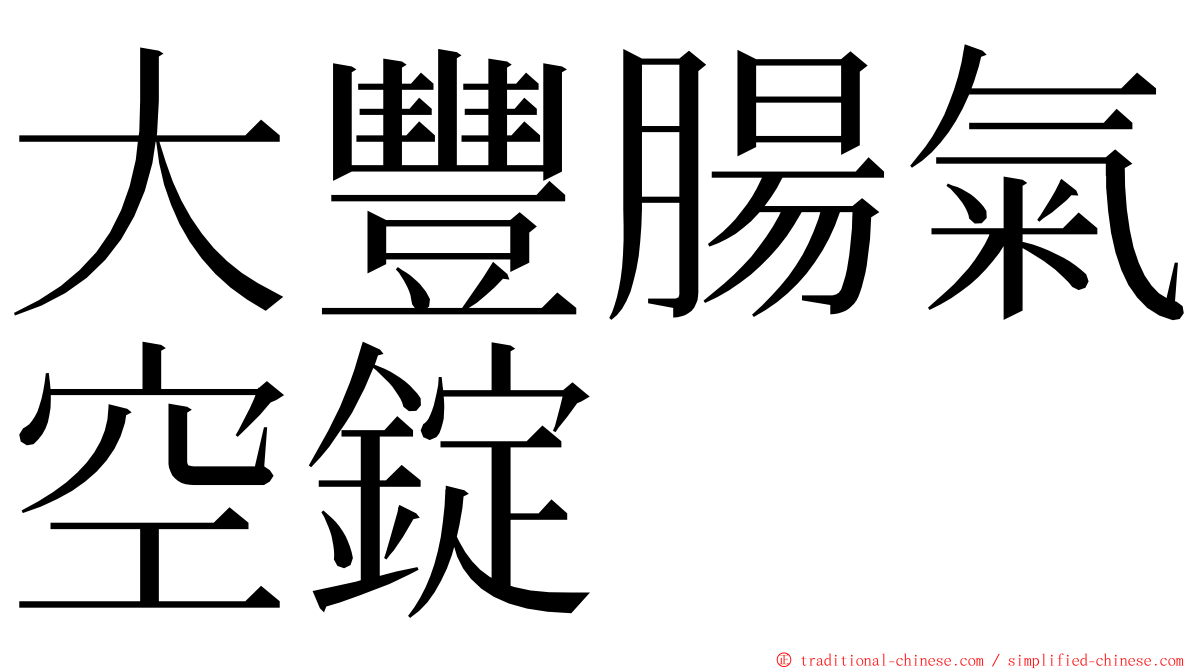 大豐腸氣空錠 ming font