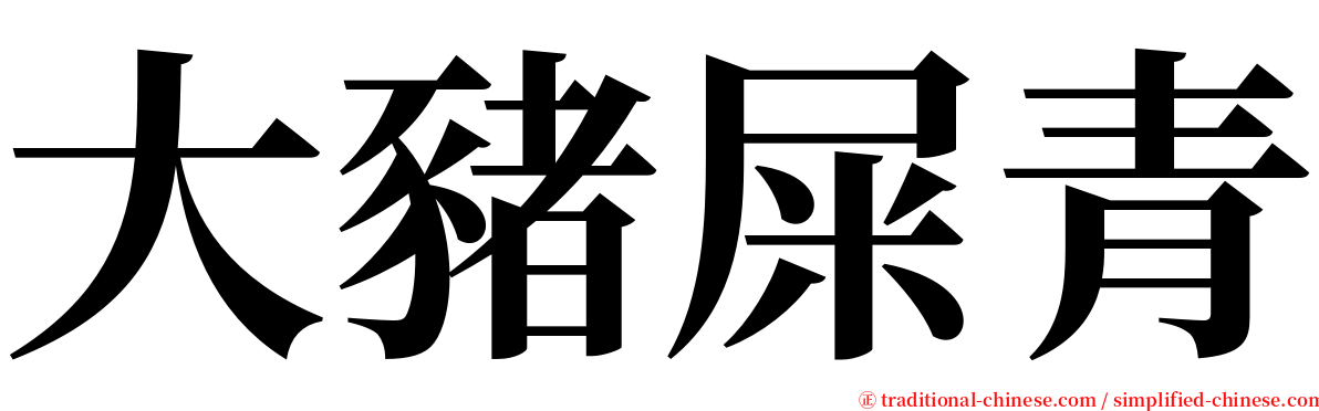 大豬屎青 serif font