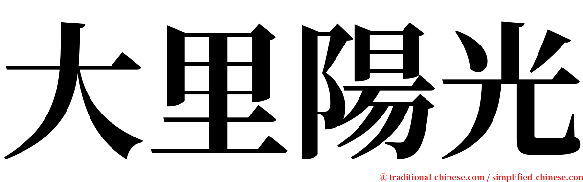 大里陽光 serif font