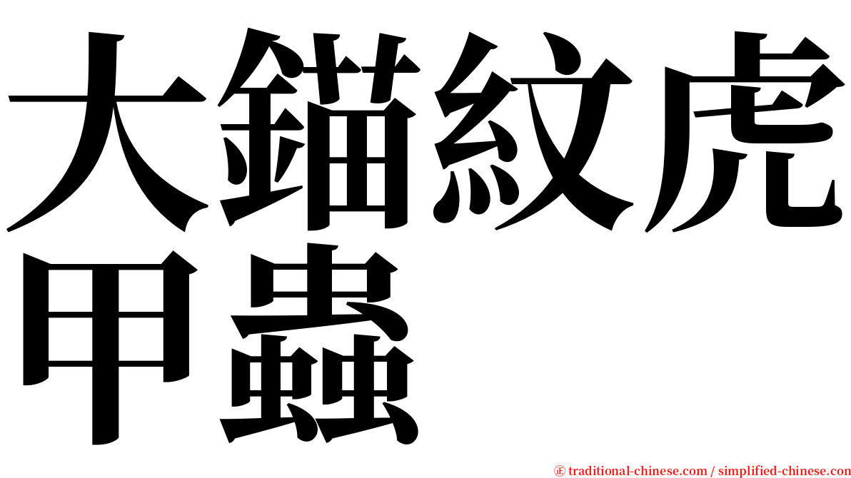 大錨紋虎甲蟲 serif font