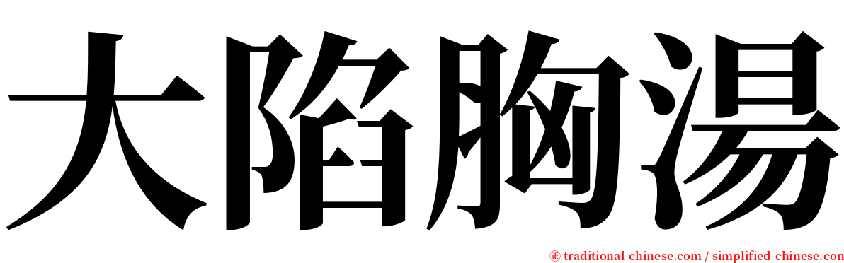 大陷胸湯 serif font