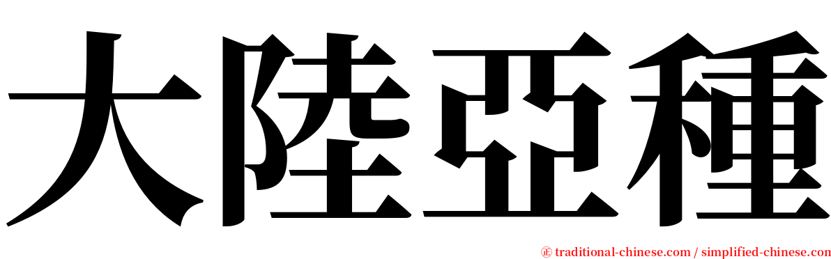 大陸亞種 serif font