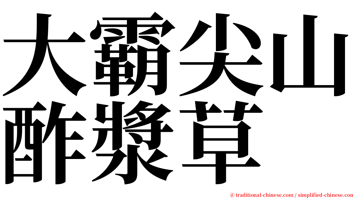 大霸尖山酢漿草 serif font