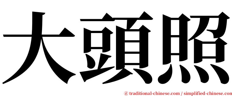 大頭照 serif font