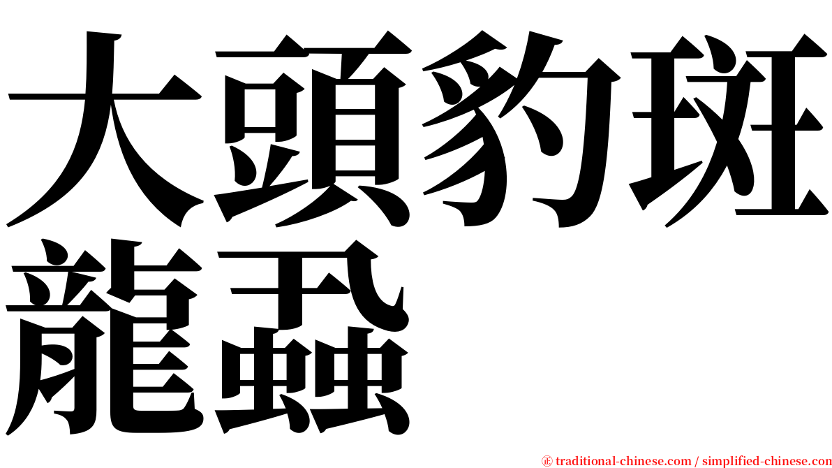 大頭豹斑龍蝨 serif font