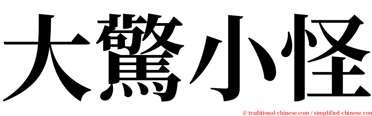 大驚小怪 serif font