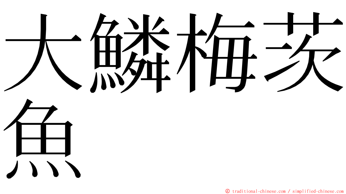 大鱗梅茨魚 ming font