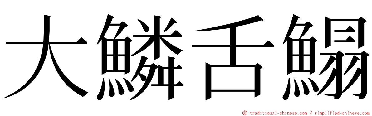 大鱗舌鰨 ming font