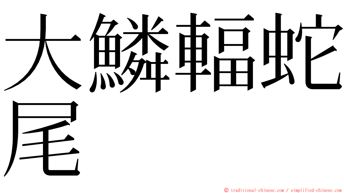 大鱗輻蛇尾 ming font