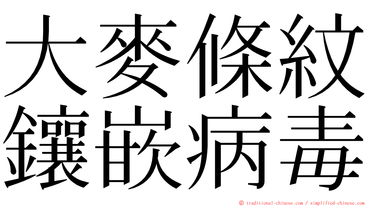 大麥條紋鑲嵌病毒 ming font