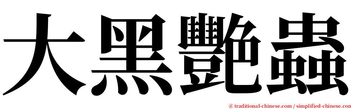 大黑艷蟲 serif font