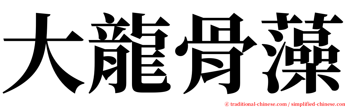 大龍骨藻 serif font