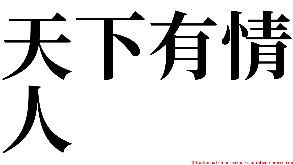 天下有情人 serif font