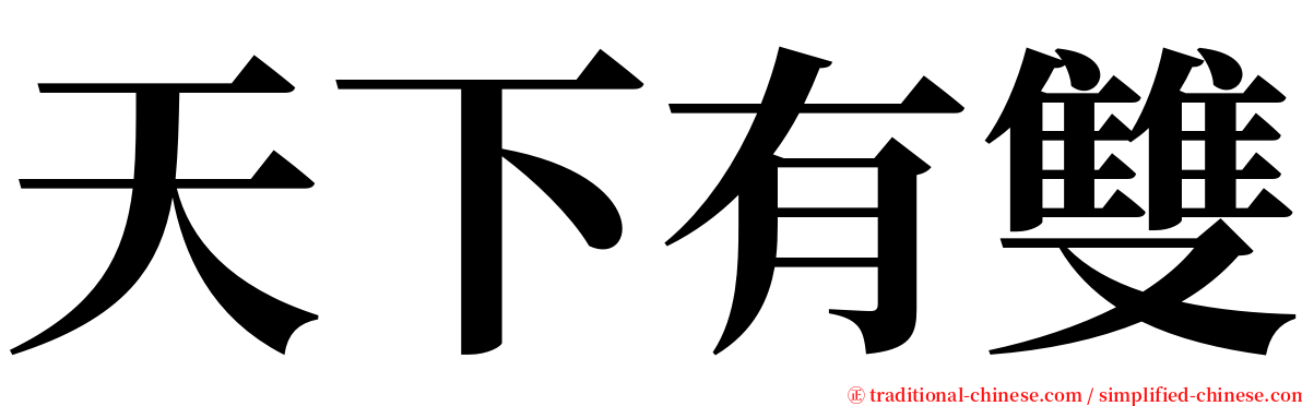 天下有雙 serif font