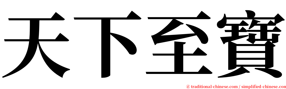 天下至寶 serif font