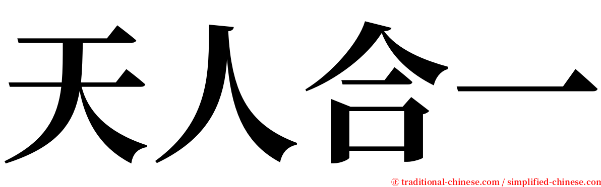 天人合一 serif font