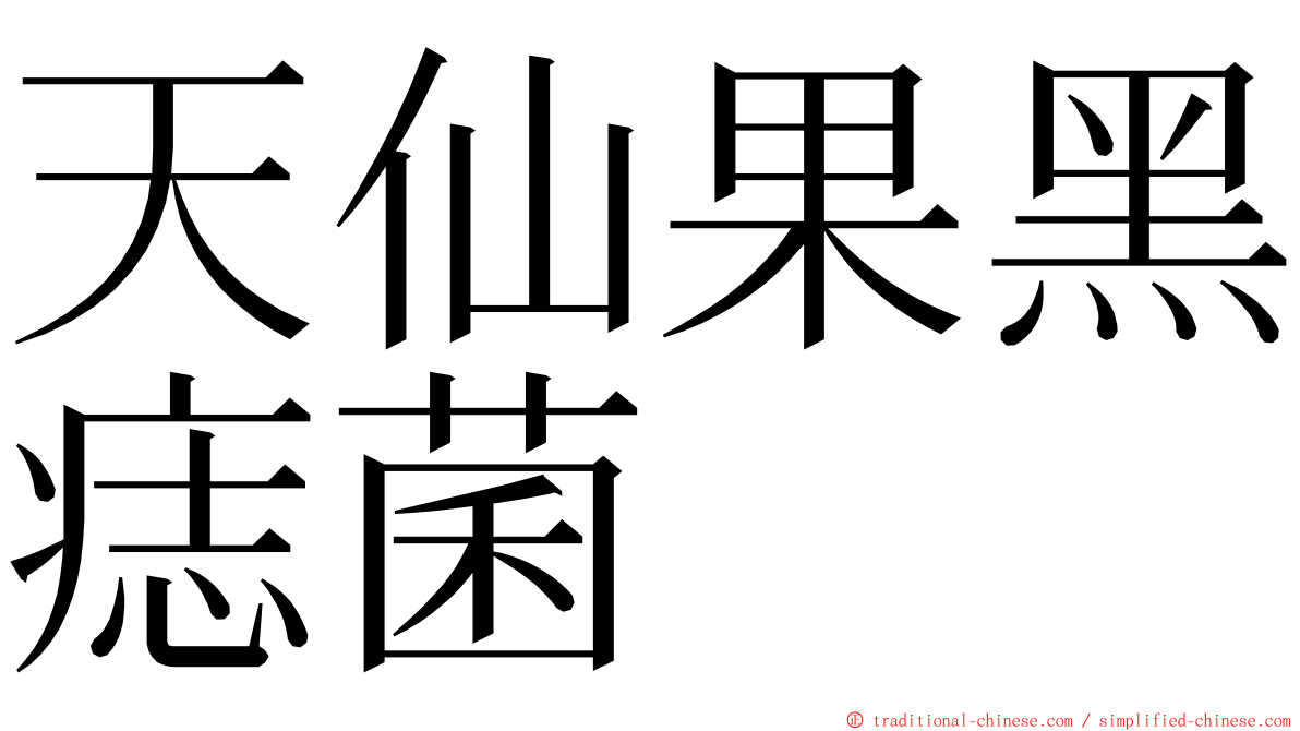 天仙果黑痣菌 ming font