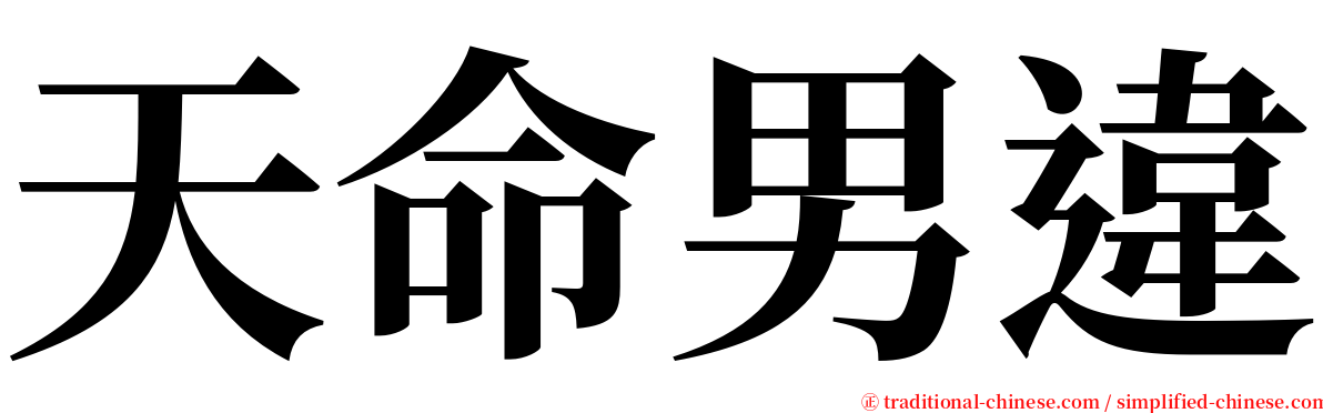 天命男違 serif font