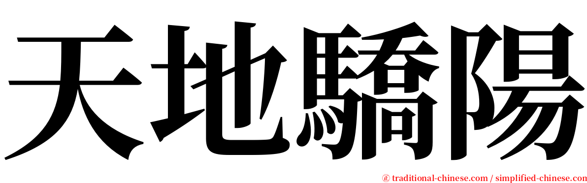 天地驕陽 serif font