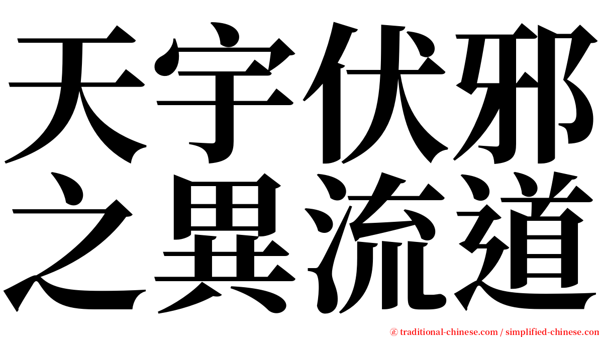 天宇伏邪之異流道 serif font