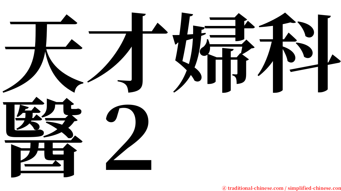 天才婦科醫２ serif font