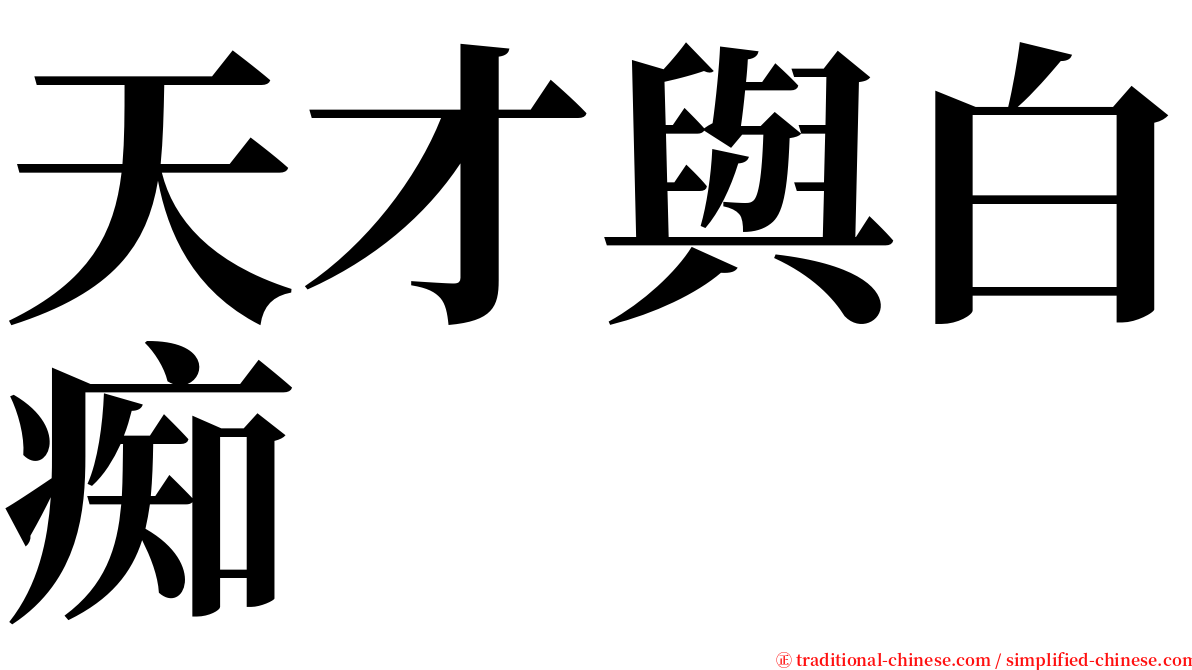 天才與白痴 serif font