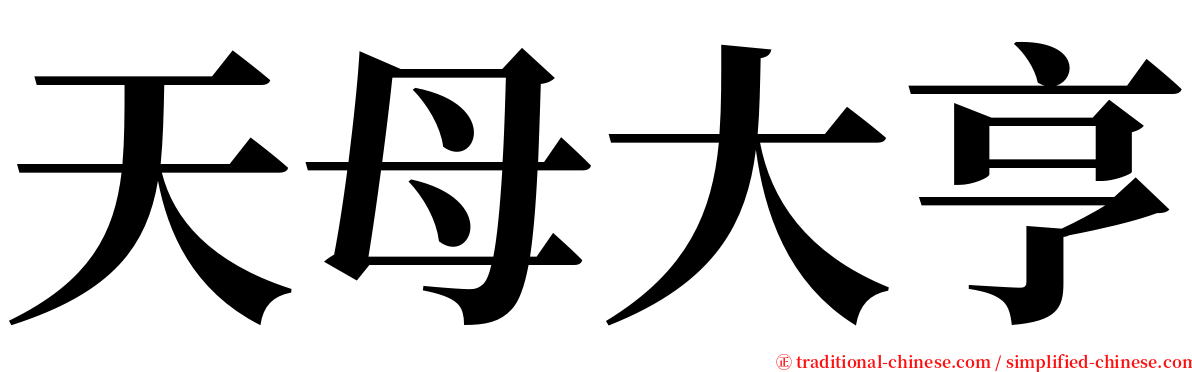 天母大亨 serif font