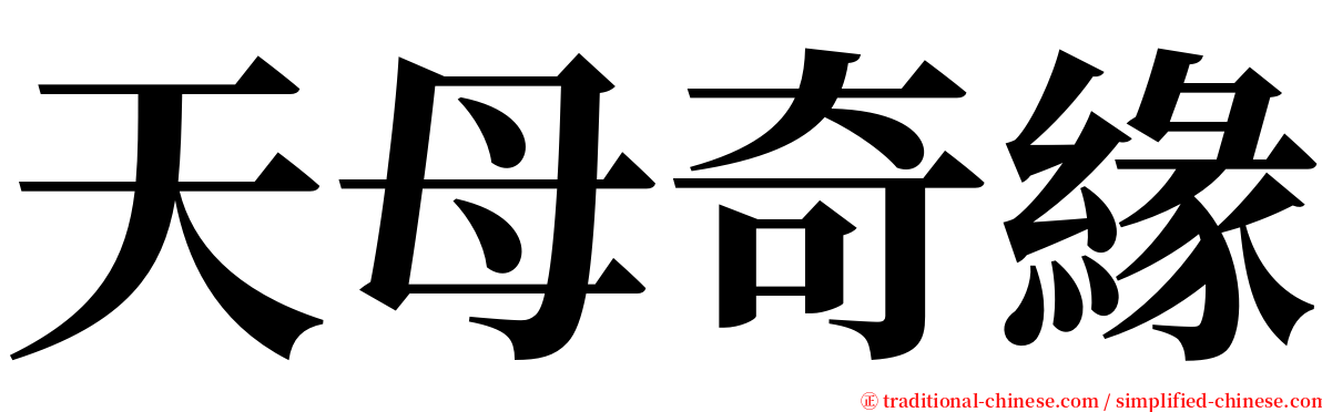 天母奇緣 serif font