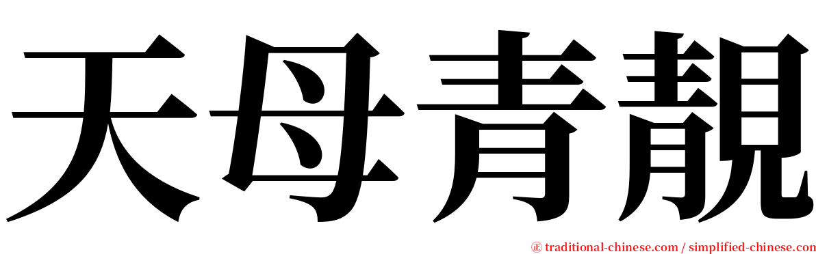 天母青靚 serif font